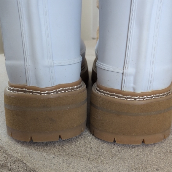 HUNTER I White Refined Stitch Detail Spurrey Short Wellies Rain Boots, 8 - Picture 8 of 13